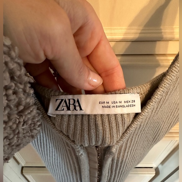 Zara cropped sweater tank top size medium in light gray - Picture 3 of 4
